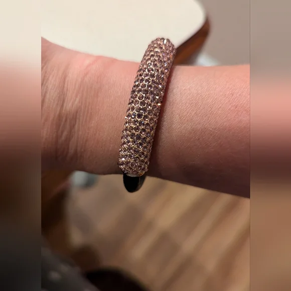 Joan Boyce Rose Tone crystal leather bracelet - Picture 2 of 5